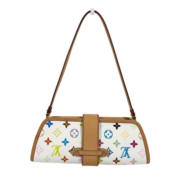 Louis Vuitton 00s Multicolor Blanc / White Monogram Shirley Pochette Clutch Bag - Picture 2 of 8